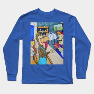 Thirsty Monkey in a Bar Long Sleeve T-Shirt